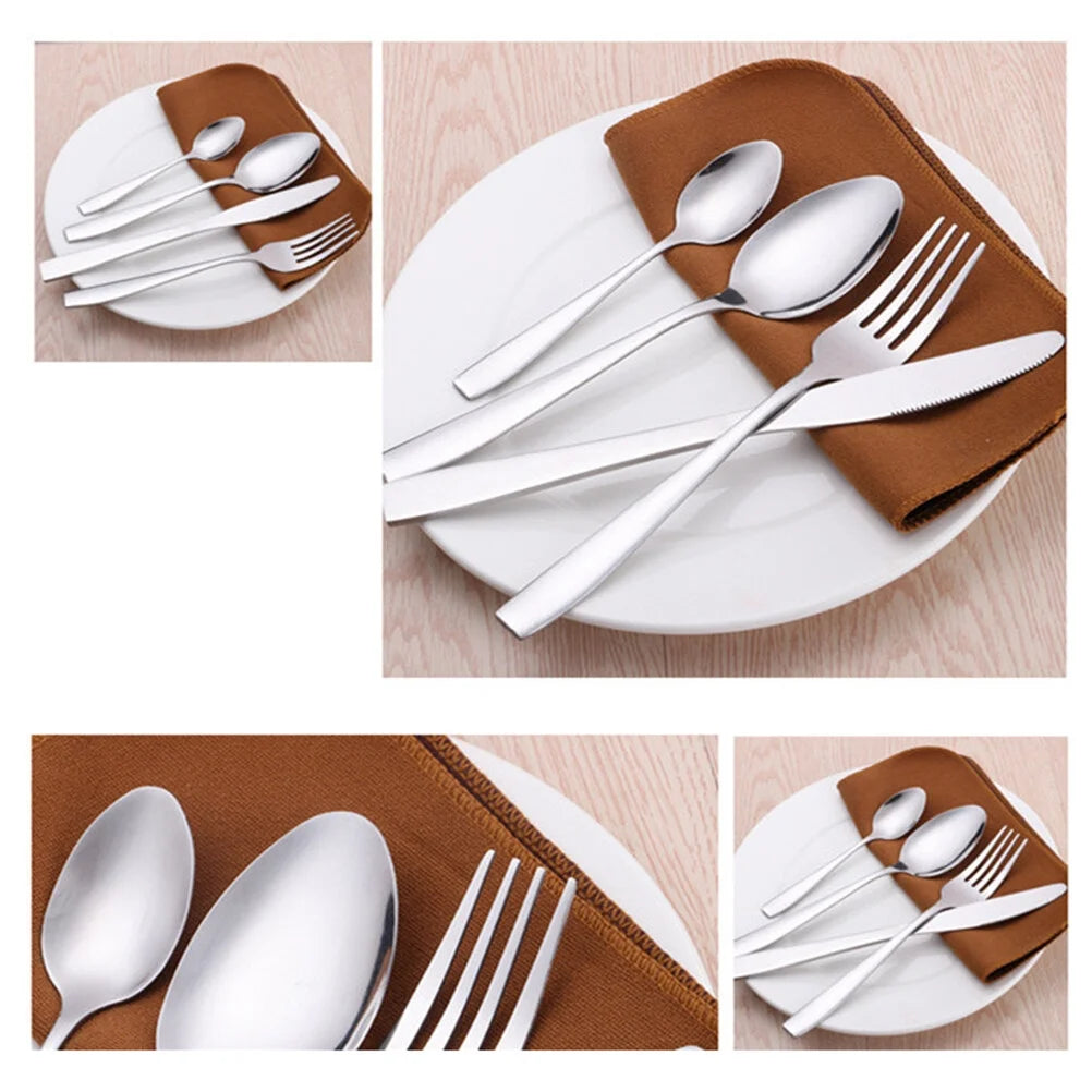 unbranded24 Pcs Stainless Flatware Steel Dish Drying Rack Countertop Cutlery Holder – Convenient Multi-Piece Set for Simple Storage and Daily Tasks