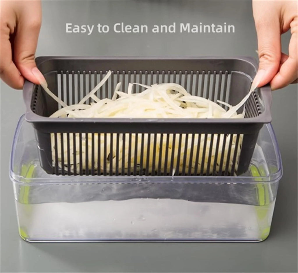 14Pcs Multi-Functional Vegetable Cutter & Slicer Trendgolden Food Chopper Stainless Steel Blades Kitchen Gadgets & Accessories (Pink) – Durable Stainless Steel Construction for Simple Storage and Daily Tasks