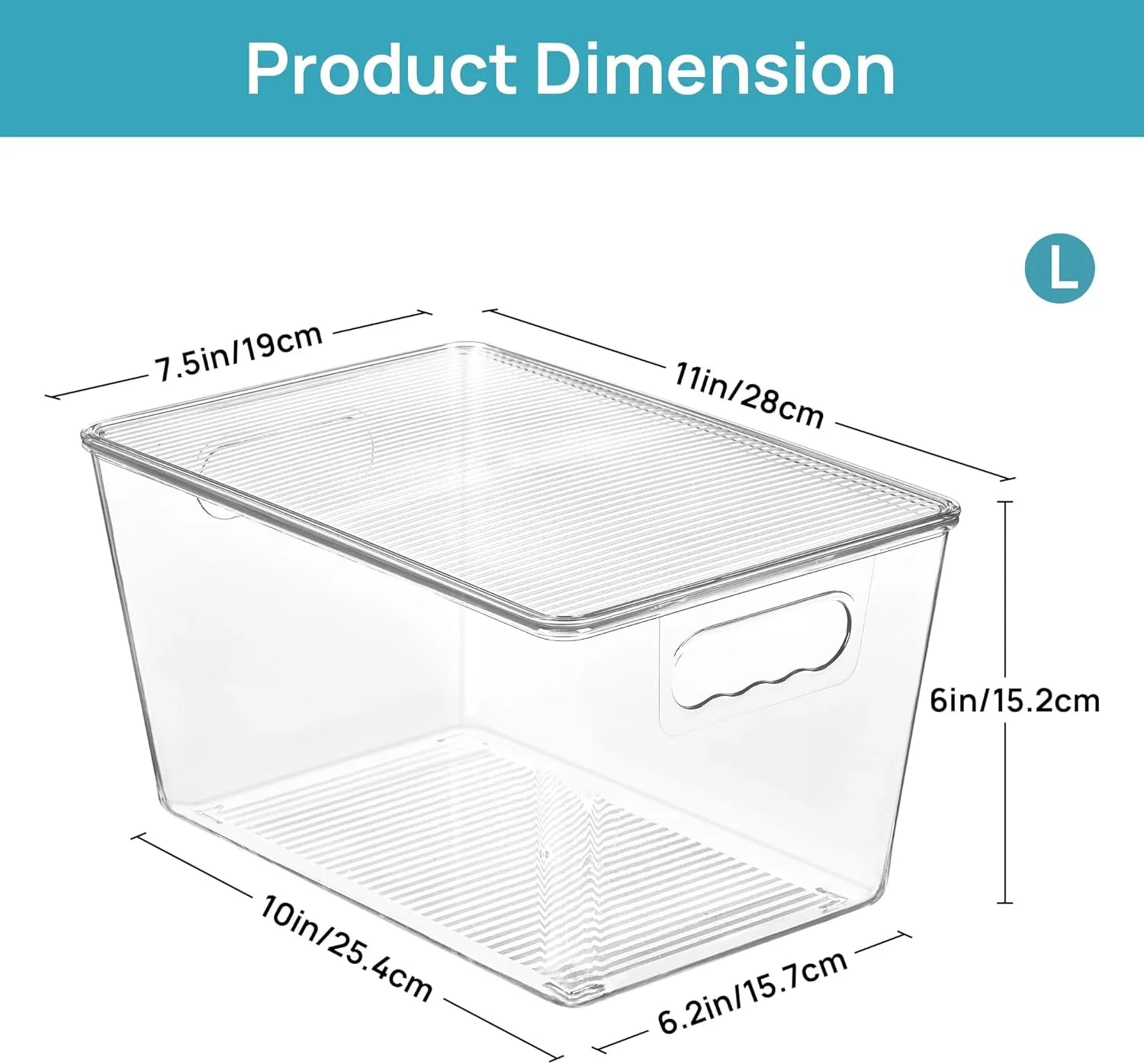 Clear Stackable Storage Bins with Lids Large Plastic Containers with Handle for Pantry Organizer and Storage,Suitable for Bathroom,Cabinet,Kitchen,Fridge,Closet Organization – Stackable Organization for Simple Storage and Daily Tasks