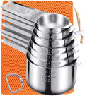 Measuring Cups 7PCS Stainless Steel Measuring Cups with a Storage Bag for Cooking & Baking Dishwasher Suitable – Durable Stainless Steel Construction for Simple Storage and Daily Tasks