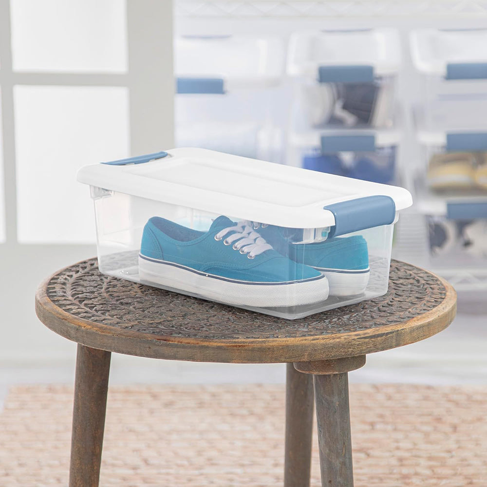 12-Pack Latching Box Stackable Storage Bins with Lids Clear Plastic 6 Quart – Stackable Organization for Simple Storage and Daily Tasks