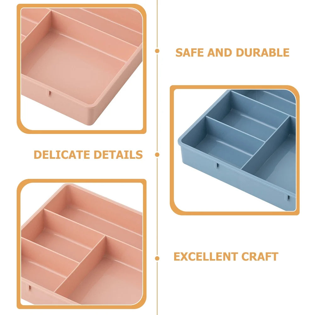4 Pcs Office Storage Bins Drawers Four Grid Box Four-grid Compartment Case – Compartmented Organization for Simple Storage and Daily Tasks