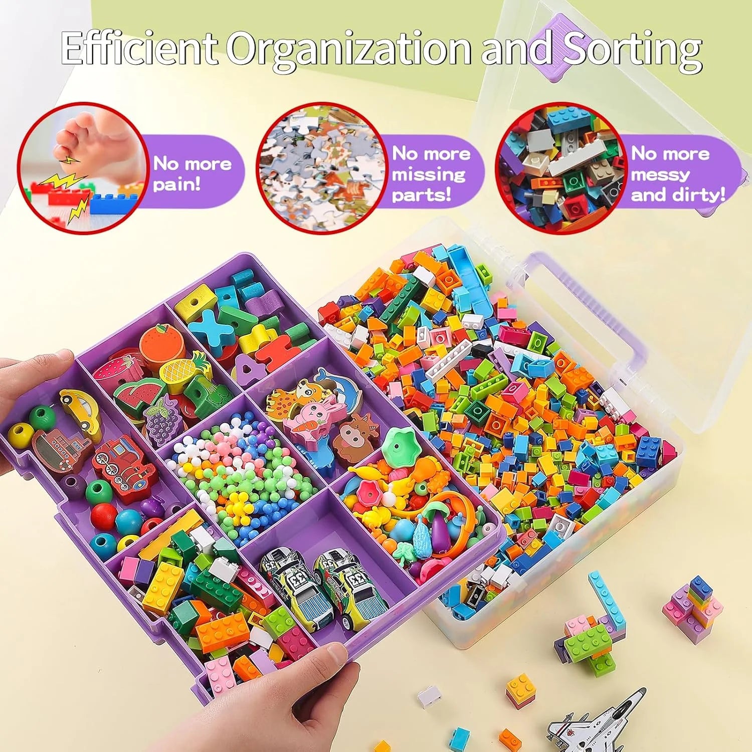 Douorgan Toy Storage Organizer for Lego Stackable Organizer Bins Portable Organizer Containers Storage Box Plastic Case for Bead Bracelet Making DIY Jewelry Nail Charms (Blue) – Stackable Organization for Simple Storage and Daily Tasks