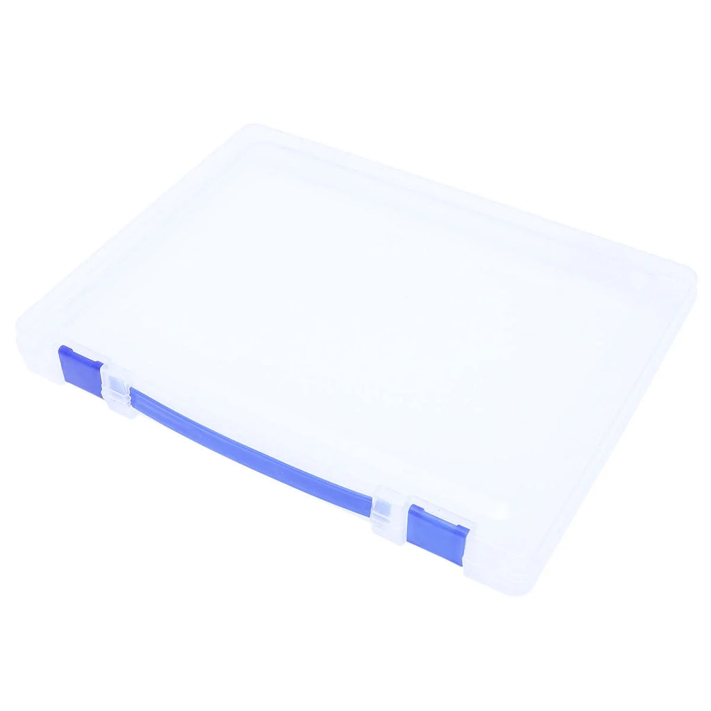 Transparent Storage Box Clear Plastic Document Paper Filling File Case Portable Ducoment Storage Holder with Blue Buckle – Everyday Household Format for Simple Storage and Daily Tasks