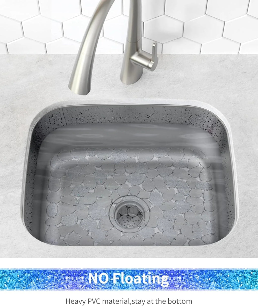 Bligli Pebble Sink Mat 2-Pack - PVC Kitchen Protector for Stainless Steel/Ceramic Dish Drying Mat for Dishes 15.7" x 11.8" Bling Clear – Clear-View Organization for Simple Storage and Daily Tasks