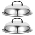 unbranded 2Pcs Stainless Steel Pot Covers 28.5cm Pot Lids Kitchen Accessories (Silver) – Durable Stainless Steel Construction for Simple Storage and Daily Tasks