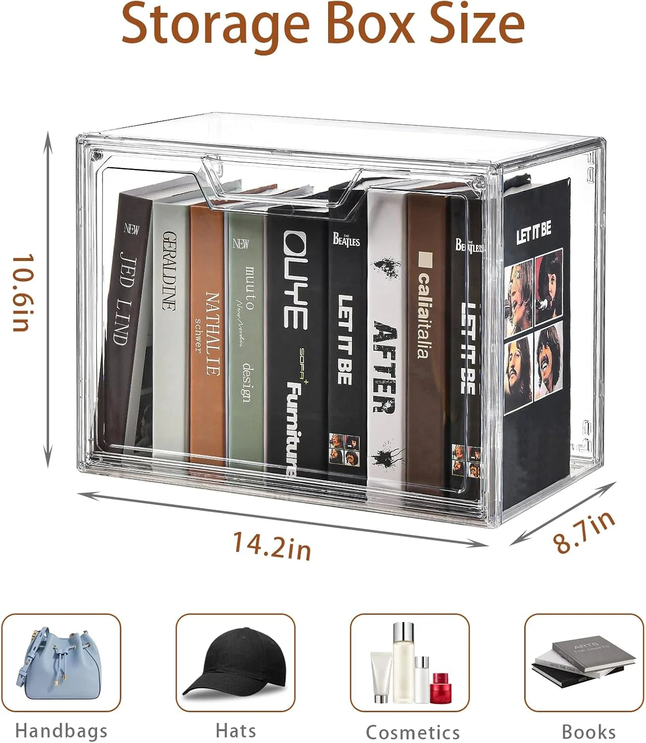 3 Pack Clear Storage Bins with Lids Storage Containers with Magnetic Door Stackable Acrylic Display Case for Handbags Cosmetic Multifunctional Storage Boxes for Dorm Living Room Bedroom Storage – Stackable Organization for Simple Storage and Daily Tasks