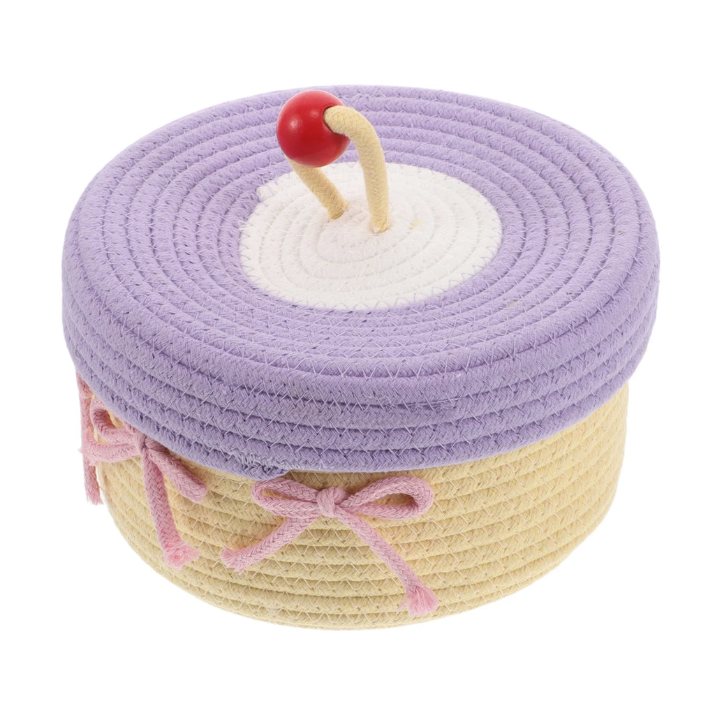Woven Cotton Rope Basket With Lid Jewelry Storage Box Cute Basket Cotton Rope Basket Storage Woven Basket Woven Rope Basket Bathroom Basket Organizer – Secure Lid Design for Simple Storage and Daily Tasks