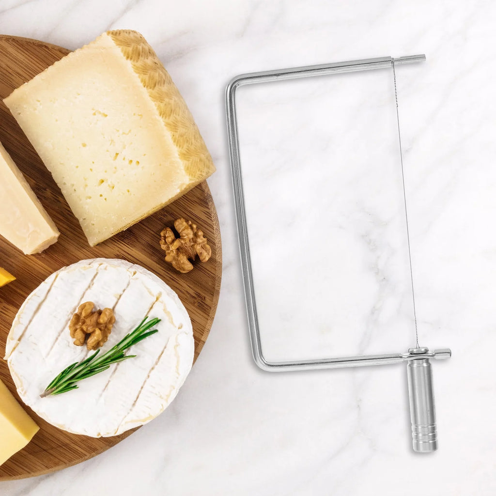 unbranded Stainless Steel Cheese Slicer with Wire Multipurpose Cheese Cutter for Slices Handheld Cheese Slicer for Butters and Cheese Blocks Kitchen Tool – Durable Stainless Steel Construction for Simple Storage and Daily Tasks