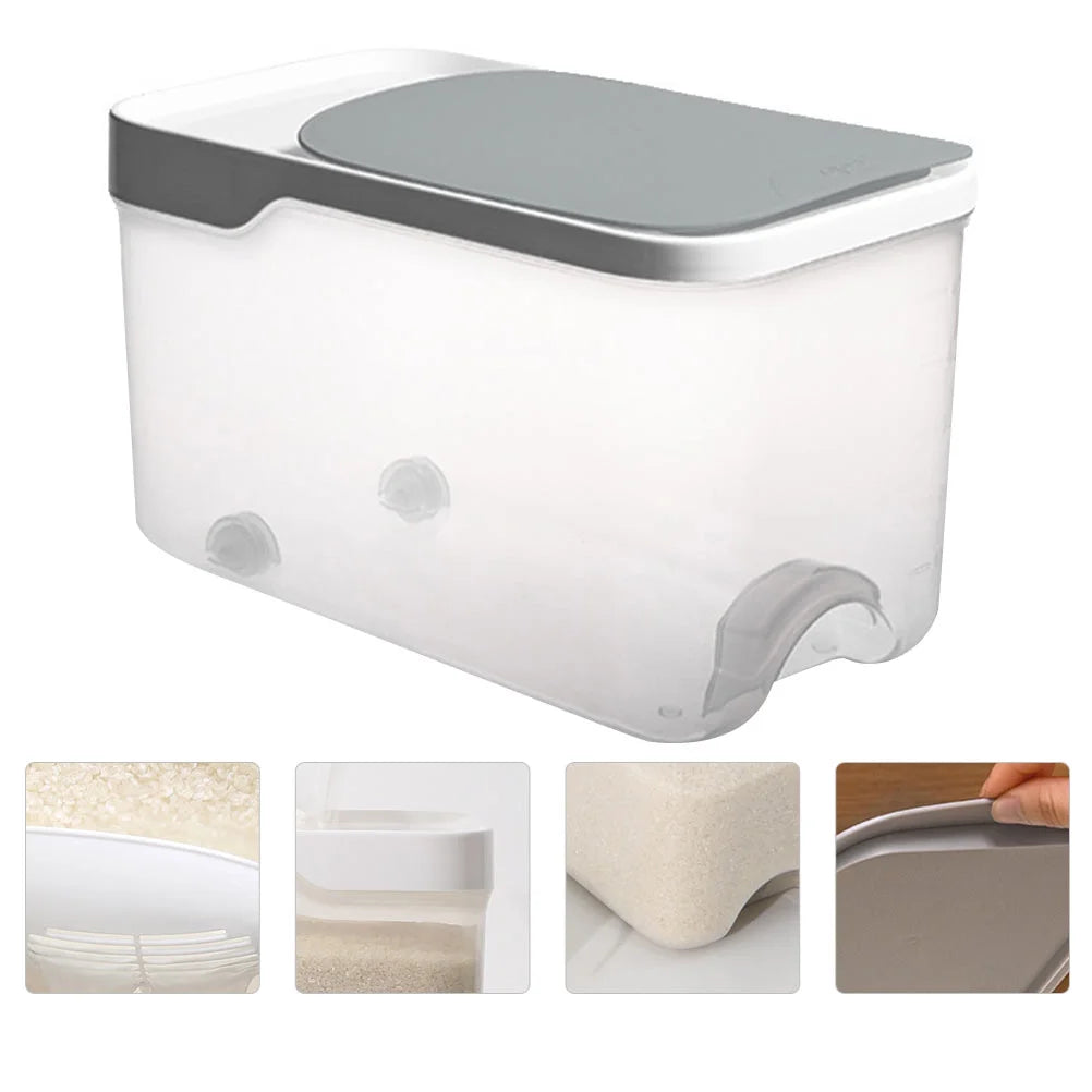 20 Catties Rice Storage Box Jar Cereal Container Dispenser Office Grey – Practical Home Organization for Simple Storage and Daily Tasks