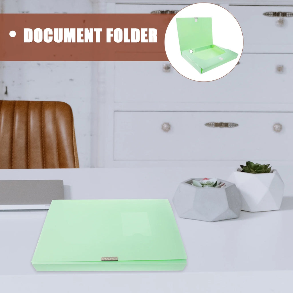 A4 File Box Photo Storage Boxes Organizer Folder Office Light Green – Practical Home Organization for Simple Storage and Daily Tasks
