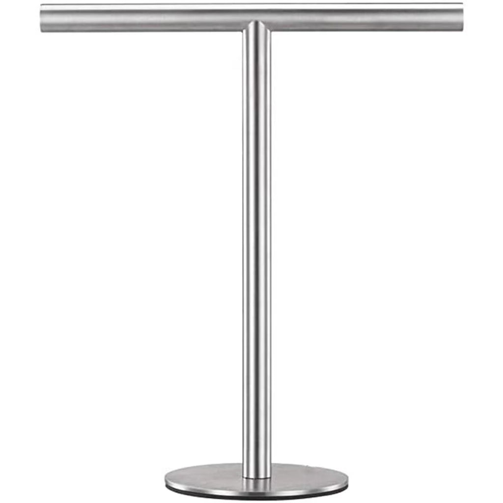 Brushed Standing Towel Rack Heavy Duty Base Stainless Steel T-Shaped Hand Towel Stand for Bathroom Kitchen. – Durable Stainless Steel Construction for Simple Storage and Daily Tasks