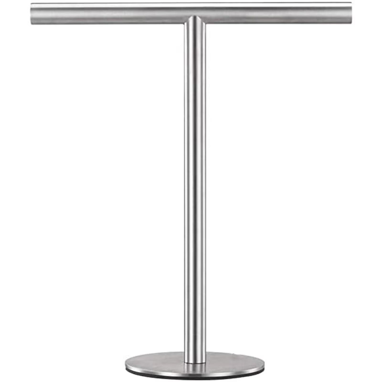 Brushed Standing Towel Rack Heavy Duty Base Stainless Steel T-Shaped Hand Towel Stand for Bathroom Kitchen. – Durable Stainless Steel Construction for Simple Storage and Daily Tasks