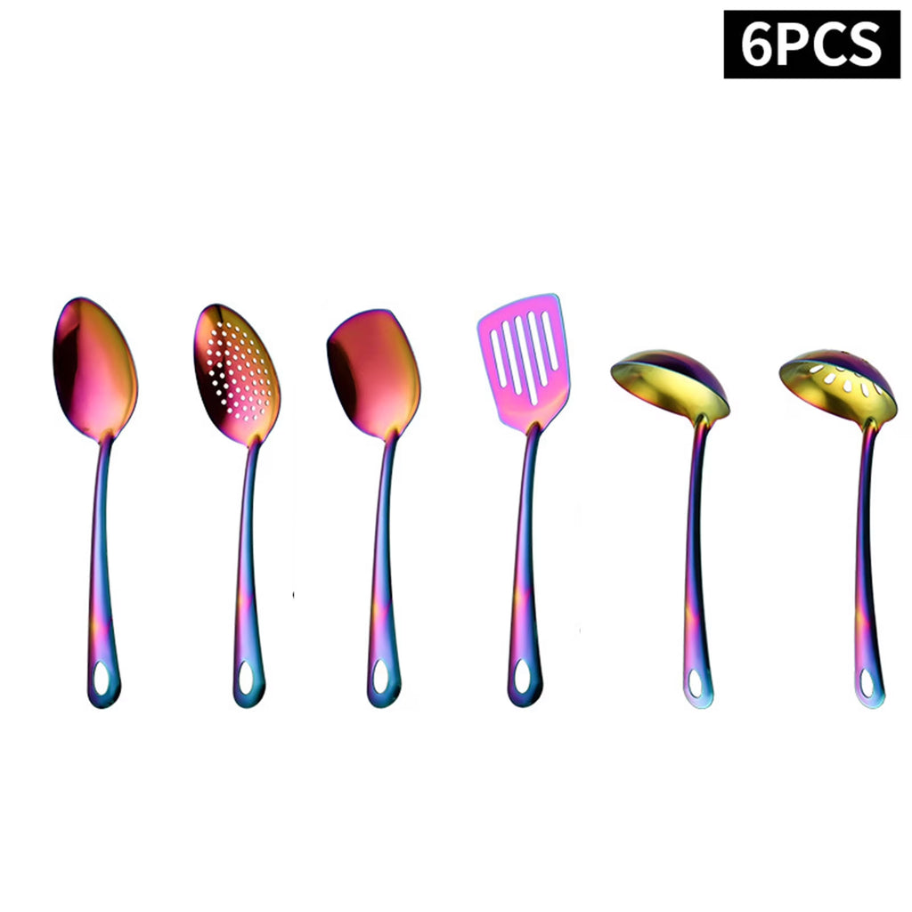 6-Piece Kitchen Utensil Set Stainless Steel Cooking Tools Set Heavy-Duty Kitchen Tool Spatula Set Essential Home Kitchen Gadgets and Accessories – Durable Stainless Steel Construction for Simple Storage and Daily Tasks