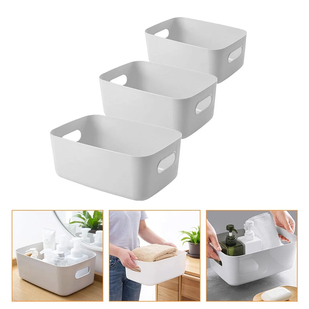 Basket Storage Box Three-Piece Set Medium Containers Boxes – Convenient Multi-Piece Set for Simple Storage and Daily Tasks
