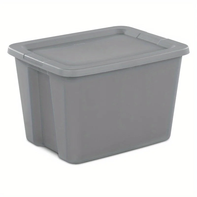 2-Pack 18 Gallon Heavy-Duty Plastic Storage Bins with Snap-On Lids - Durable Stackable Gray Organizers for Home Garage Pantry & Office - Space-Saving Rectangular Design with Reinforced Handles – Stackable Organization for Simple Storage and Daily Tasks