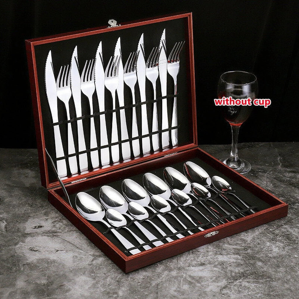 unbranded24 Pcs Stainless Flatware Steel Dish Drying Rack Countertop Cutlery Holder – Convenient Multi-Piece Set for Simple Storage and Daily Tasks