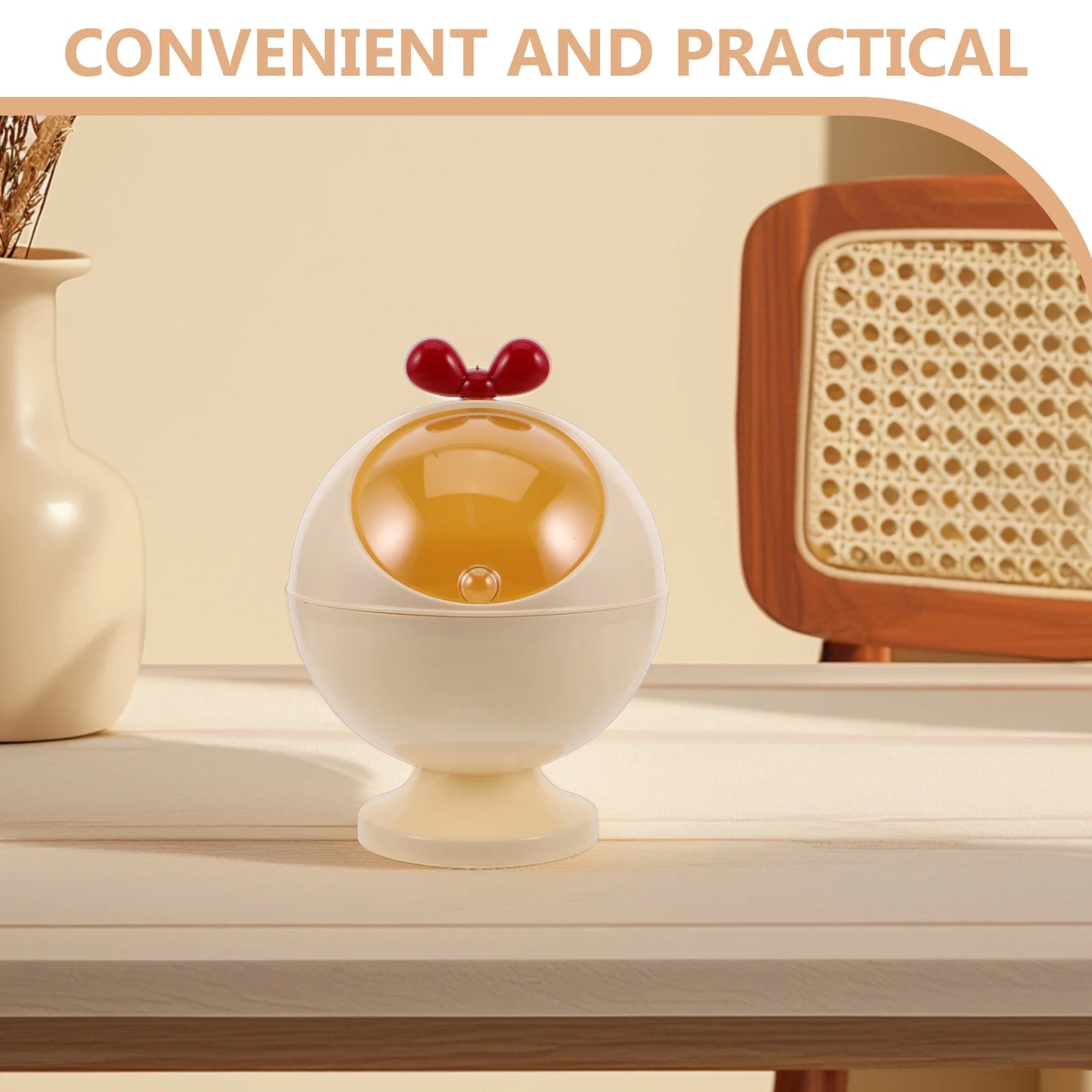 Figurine Decor Hair Accessories Storage Box Baby Miss 21.00X15.50X15.50CM Beige – Convenient Family Mealtime Use for Simple Storage and Daily Tasks