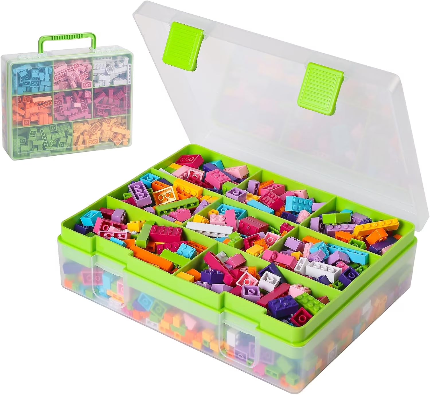 Douorgan Toy Storage Organizer for Lego Stackable Organizer Bins Portable Organizer Containers Storage Box Plastic Case for Bead Bracelet Making DIY Jewelry Nail Charms (Blue) – Stackable Organization for Simple Storage and Daily Tasks
