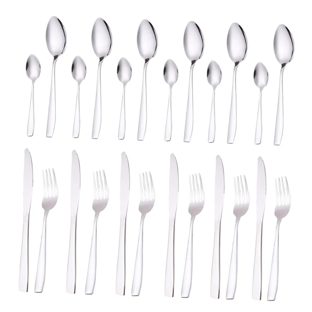 unbranded24 Pcs Stainless Flatware Steel Dish Drying Rack Countertop Cutlery Holder – Convenient Multi-Piece Set for Simple Storage and Daily Tasks