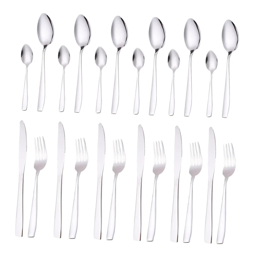 unbranded24 Pcs Stainless Flatware Steel Dish Drying Rack Countertop Cutlery Holder – Convenient Multi-Piece Set for Simple Storage and Daily Tasks