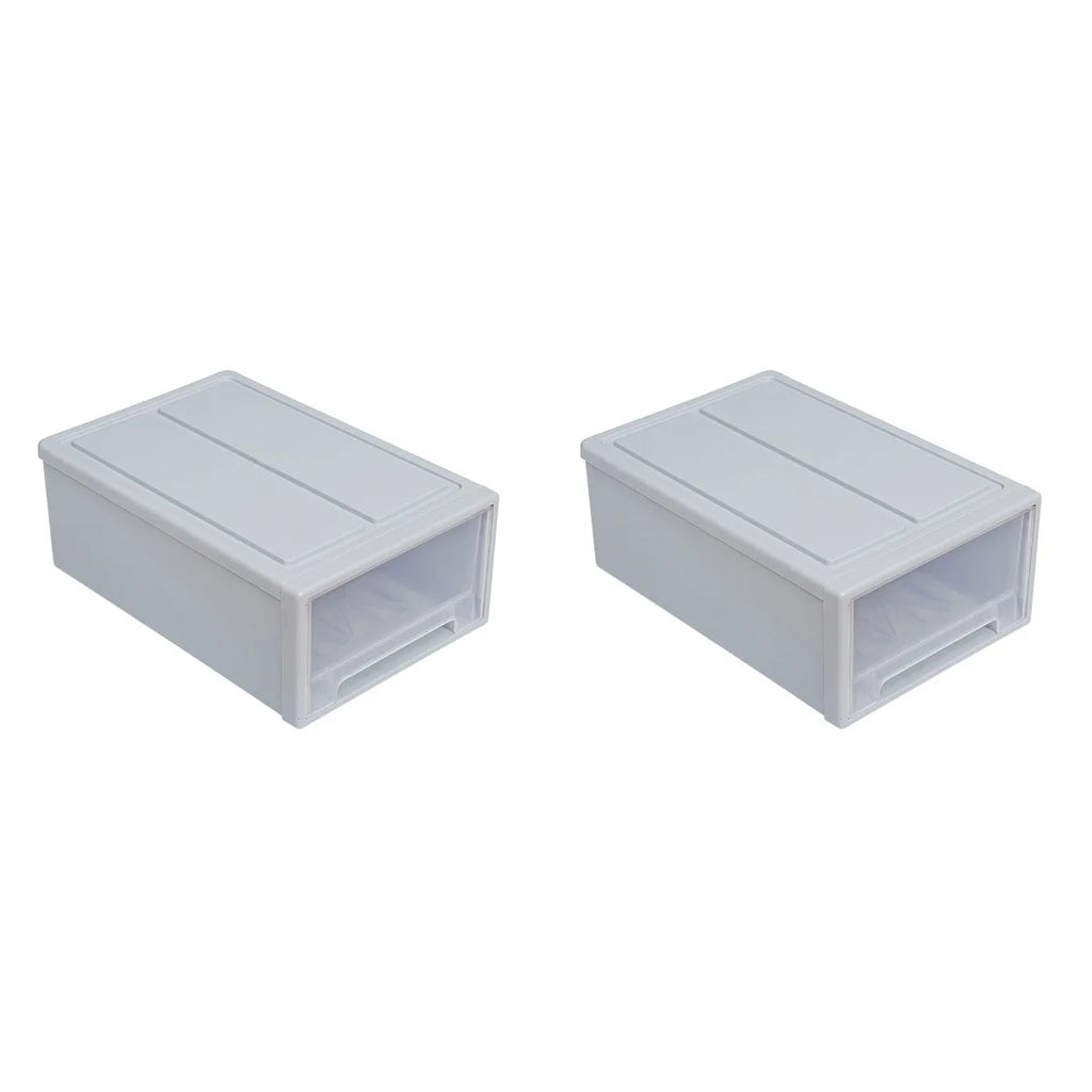 2pcs Drawer Clothes Storage Box- Out Drawer Container for Organizing Mens and Shoes Sandals Wedges Flats Heels and Accessories Blue – Practical Home Organization for Simple Storage and Daily Tasks