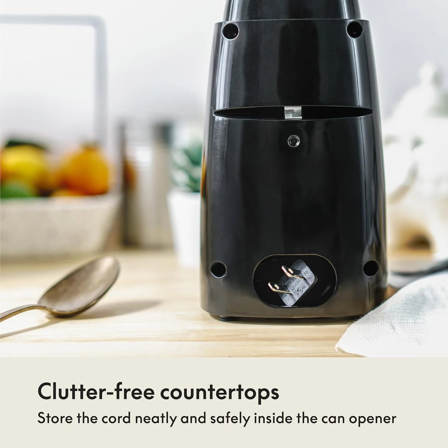 Electric Can Opener and Knife Sharpener Multifunctional Jar and Bottle Opener with Removable Cutting Lever and Cord Storage Stainless Steel Blade – Durable Stainless Steel Construction for Simple Storage and Daily Tasks