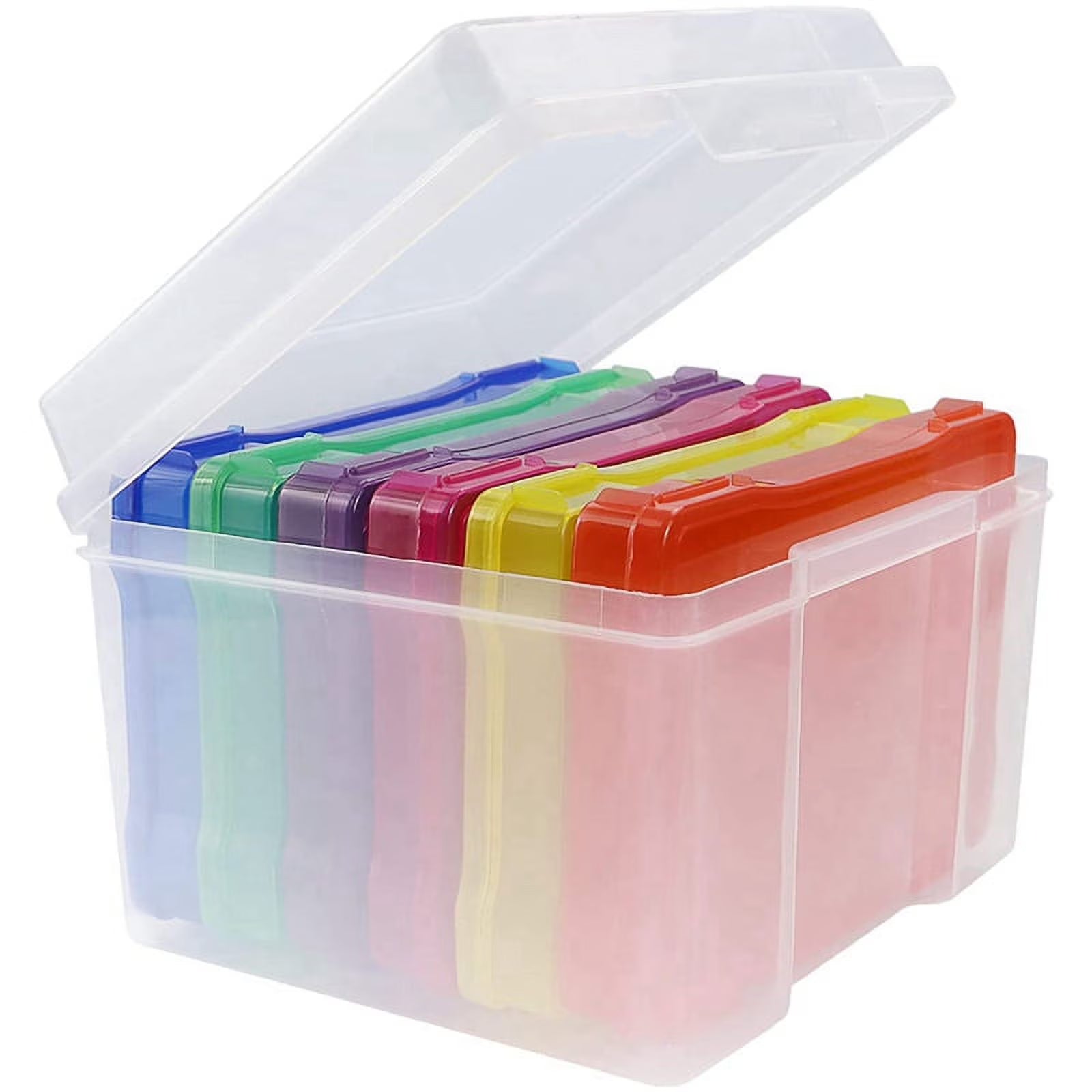 5X7 Inch Photo Storage Box Organizer Picture Containers Multicolor Plastic Craft Keeper Case – Practical Home Organization for Simple Storage and Daily Tasks