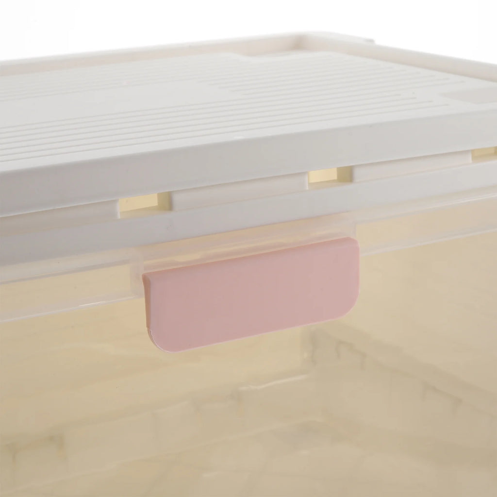 Storage Bins Boxes with Lids Heavy Duty Collapsible Crate Pink – Foldable Space-Saving Design for Simple Storage and Daily Tasks