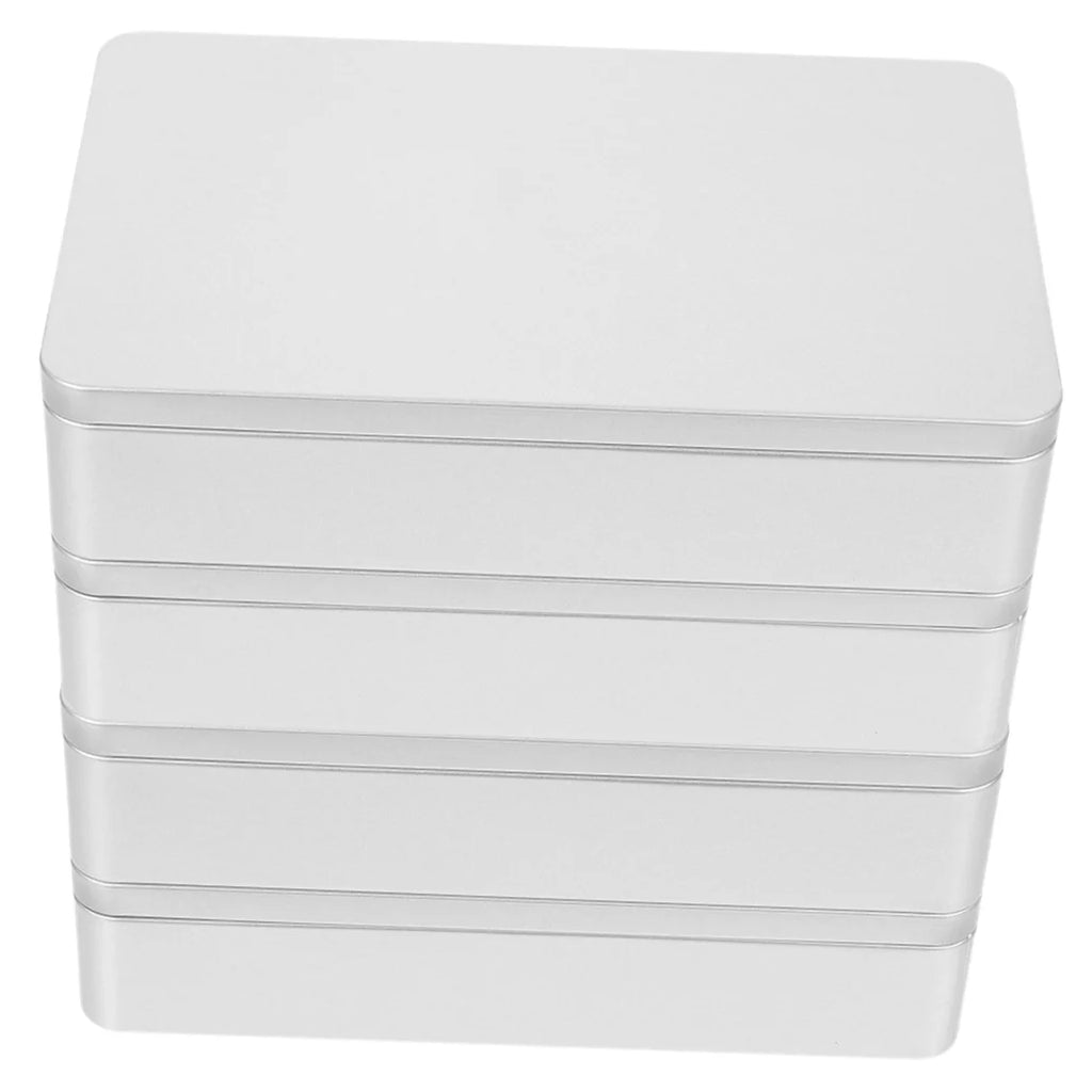 4 Pcs Collapsible Storage Bins Metal Tin Box Compact Lightweight Travel – Everyday Household Format for Simple Storage and Daily Tasks