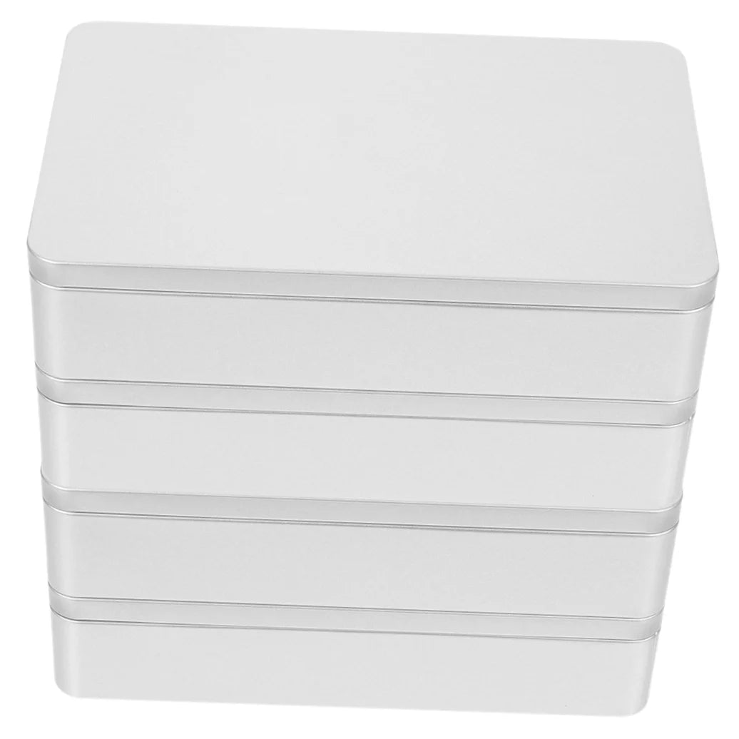 4 Pcs Collapsible Storage Bins Metal Tin Box Compact Lightweight Travel – Everyday Household Format for Simple Storage and Daily Tasks
