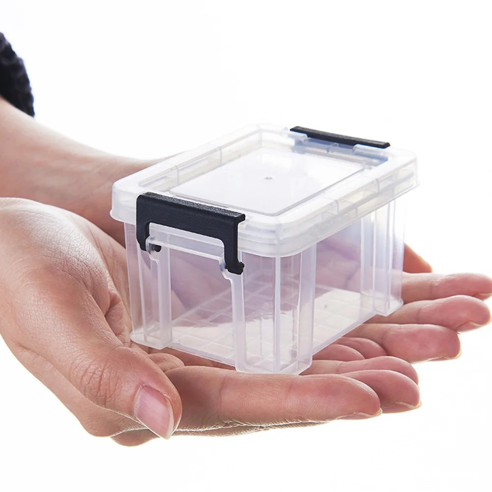 4Pcs Multi-functional Toy Storage Box Plastic Sundries Organizer with Lid Handles 8.5x6.5x5.0cm – Secure Lid Design for Simple Storage and Daily Tasks