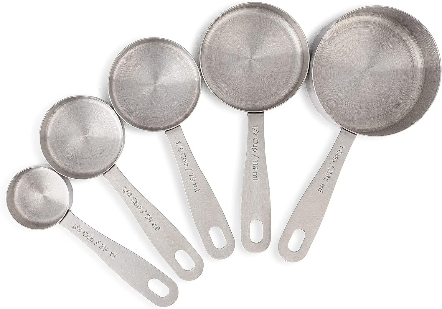 Stainless Steel Measuring Cups Heavy-Duty 5-Piece Set with Storage Ring – Kitchen Measuring Tools – Durable Stainless Steel Construction for Simple Storage and Daily Tasks