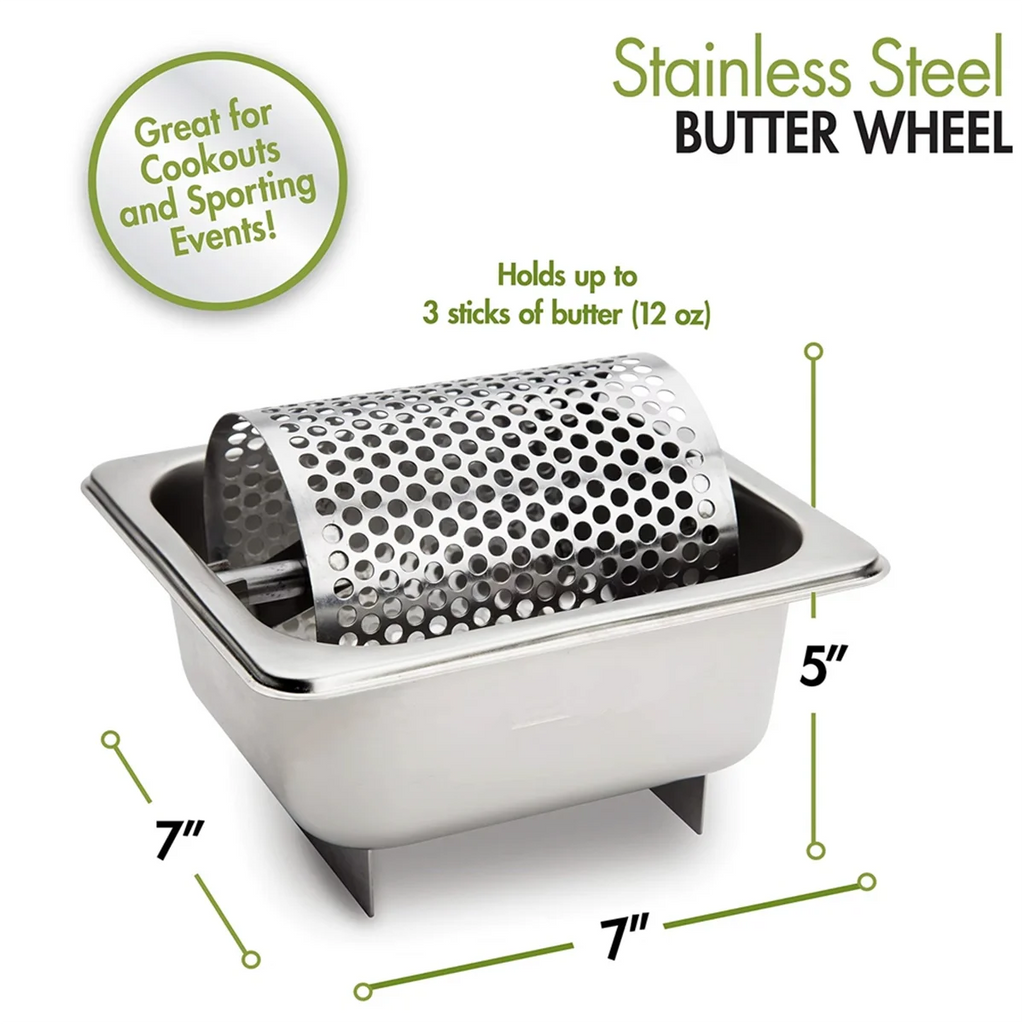 Stainless Steel Butter Wheel - Melted Dispenser for Even Spreading Essential Kitchen Gadget American Burgers – Durable Stainless Steel Construction for Simple Storage and Daily Tasks