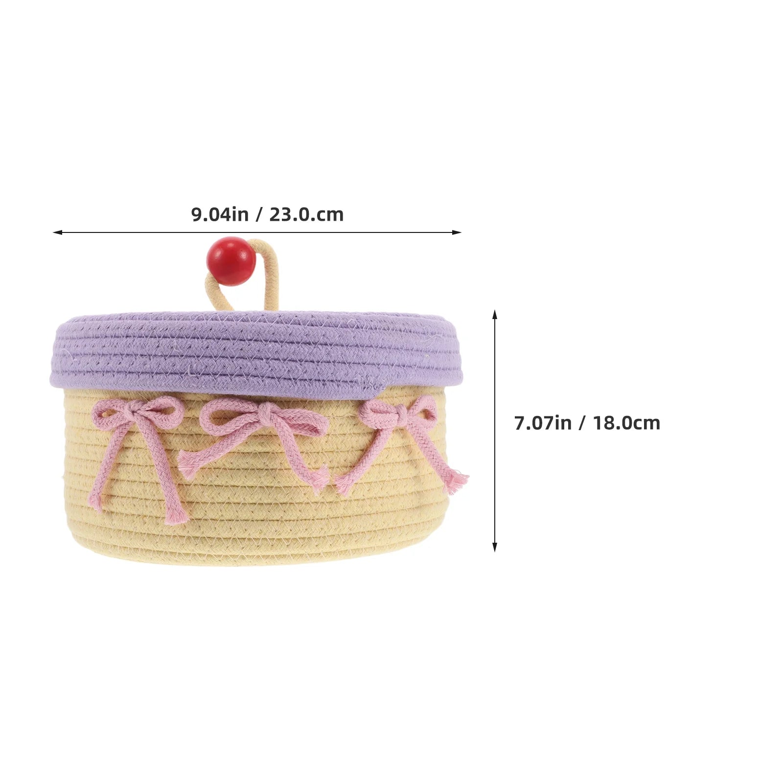 Woven Cotton Rope Basket With Lid Jewelry Storage Box Cute Basket Cotton Rope Basket Storage Woven Basket Woven Rope Basket Bathroom Basket Organizer – Secure Lid Design for Simple Storage and Daily Tasks