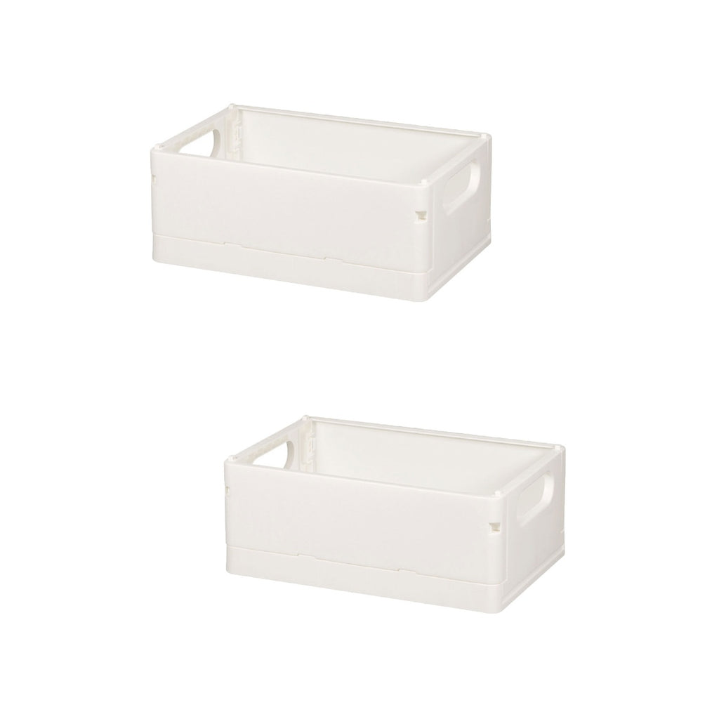 2pcs Household Storage Box Storage Organizer Box Foldable Box Plastic Desktop Makeup Storage Case – Foldable Space-Saving Design for Simple Storage and Daily Tasks