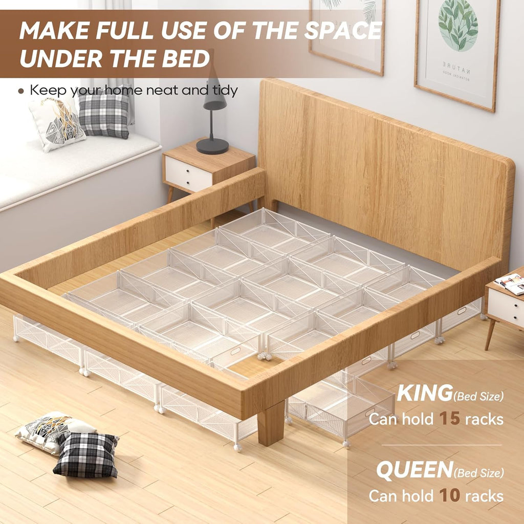 Under Bed Storage Containers with Wheels Under Bed Shoe Storage Organizer Drawer Tool-free Assembly Metal Storage Containers for Bedroom Clothes Shoes Blankets -2PCK – Everyday Household Format for Simple Storage and Daily Tasks