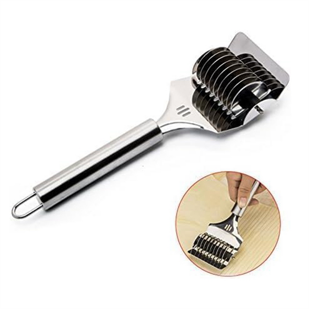 High Grade Stainless Steel Noodle Lattice Roller Dough Cutter for Kitchen Cooking Tools – Durable Stainless Steel Construction for Simple Storage and Daily Tasks