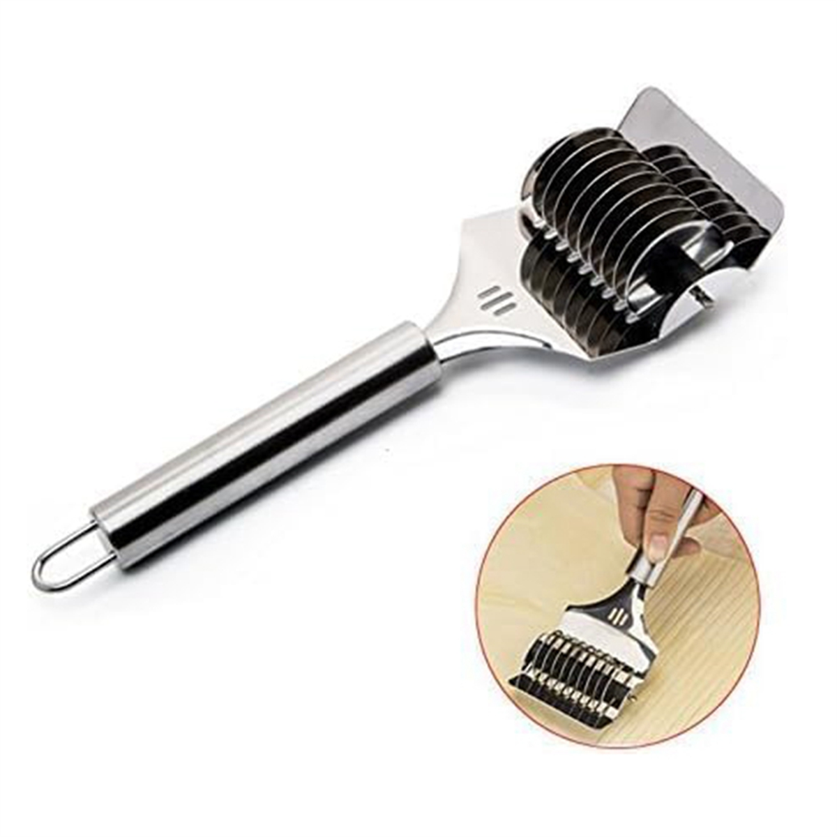 High Grade Stainless Steel Noodle Lattice Roller Dough Cutter for Kitchen Cooking Tools – Durable Stainless Steel Construction for Simple Storage and Daily Tasks
