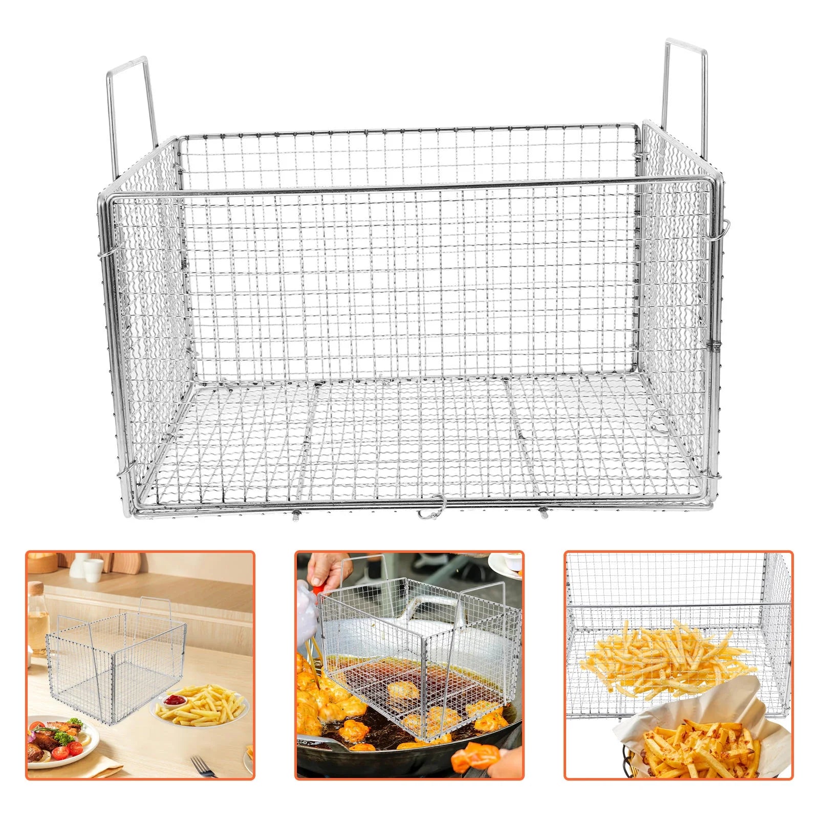 unbranded Foldable Stainless Steel Drainer for Cooking Kitchen Tool 1Set – Foldable Space-Saving Design for Simple Storage and Daily Tasks