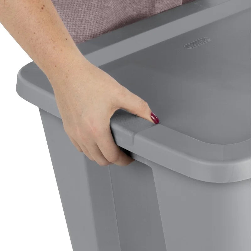 2-Pack 18 Gallon Heavy-Duty Plastic Storage Bins with Snap-On Lids - Durable Stackable Gray Organizers for Home Garage Pantry & Office - Space-Saving Rectangular Design with Reinforced Handles – Stackable Organization for Simple Storage and Daily Tasks