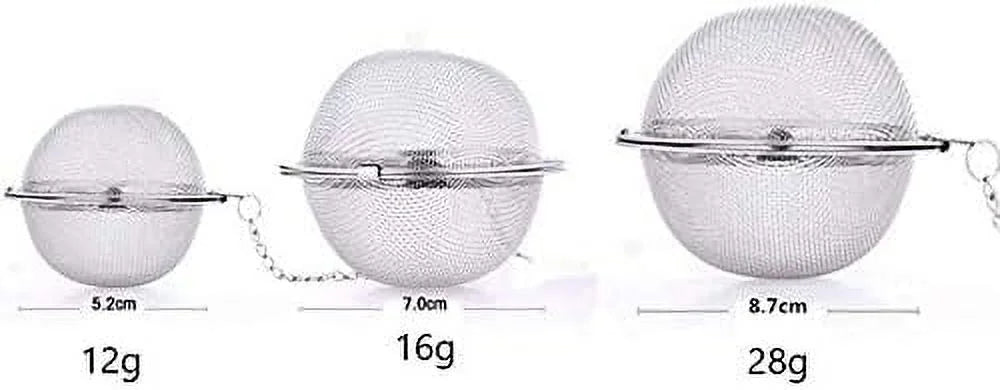 3pcs Stainless steel fine mesh seasoning ball kitchen soup spice stew filter kitchen tool metal tea bag tea ball (3pcs Round Shape),Silver,5cm/6cm/7cm – Durable Stainless Steel Construction for Simple Storage and Daily Tasks