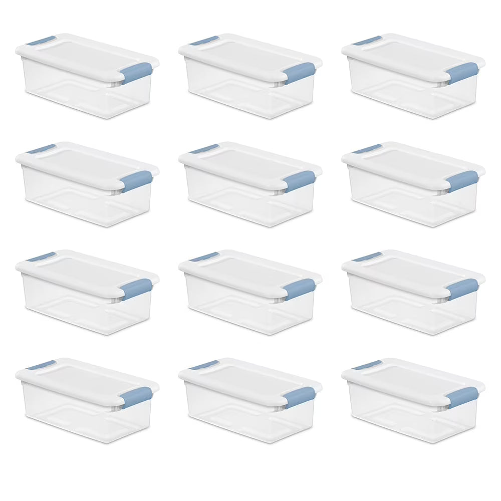 12-Pack Latching Box Stackable Storage Bins with Lids Clear Plastic 6 Quart – Stackable Organization for Simple Storage and Daily Tasks