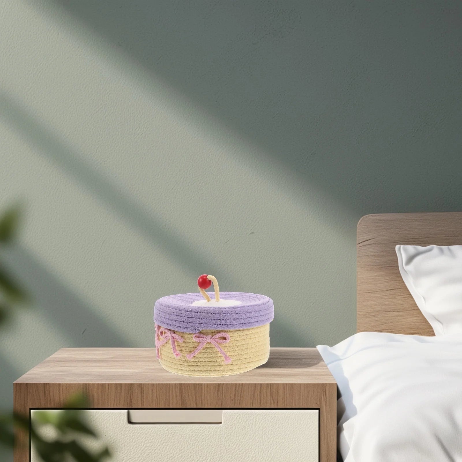 Woven Cotton Rope Basket With Lid Jewelry Storage Box Cute Basket Cotton Rope Basket Storage Woven Basket Woven Rope Basket Bathroom Basket Organizer – Secure Lid Design for Simple Storage and Daily Tasks