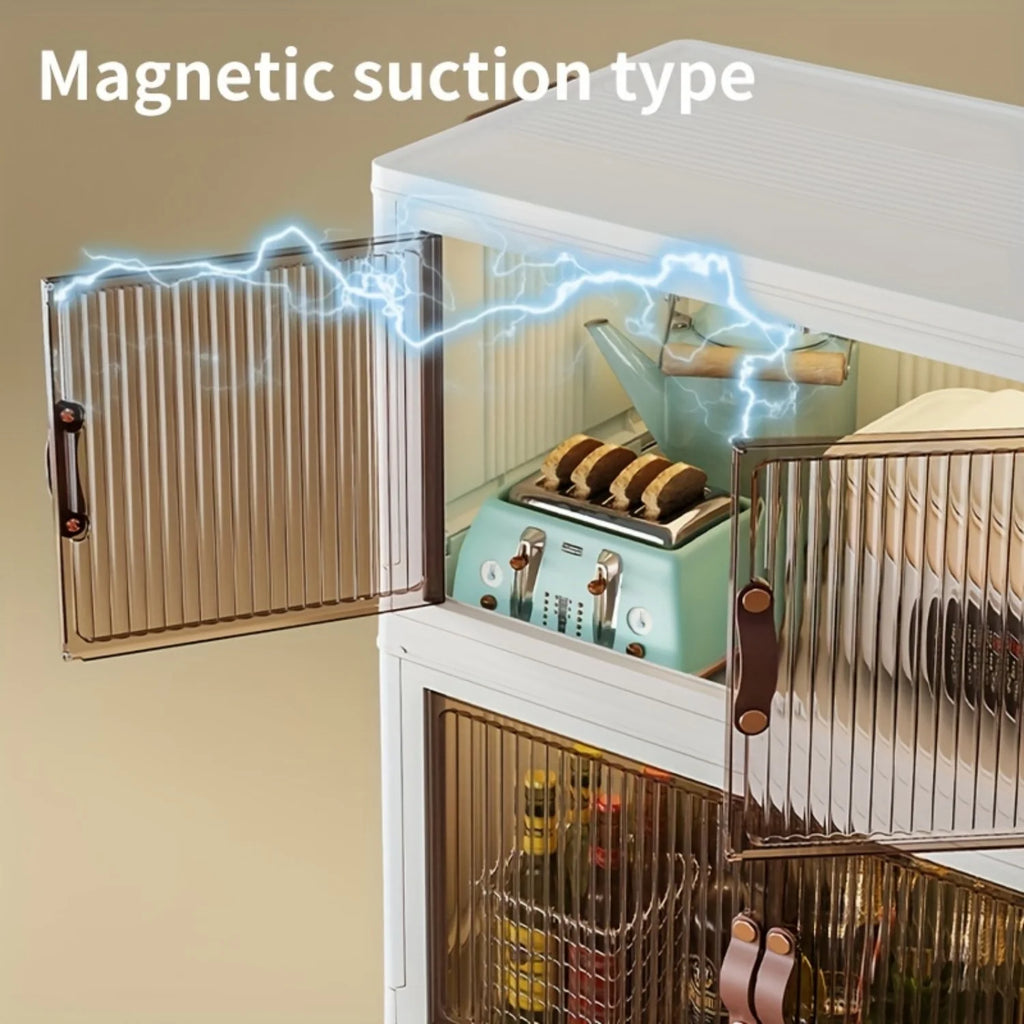5-layer folding storage box magnetic cabinet door plastic drawer storage rack suitable for bedrooms study rooms toy rooms offices easy and convenient to move multi-layer storage box – Practical Home Organization for Simple Storage and Daily Tasks