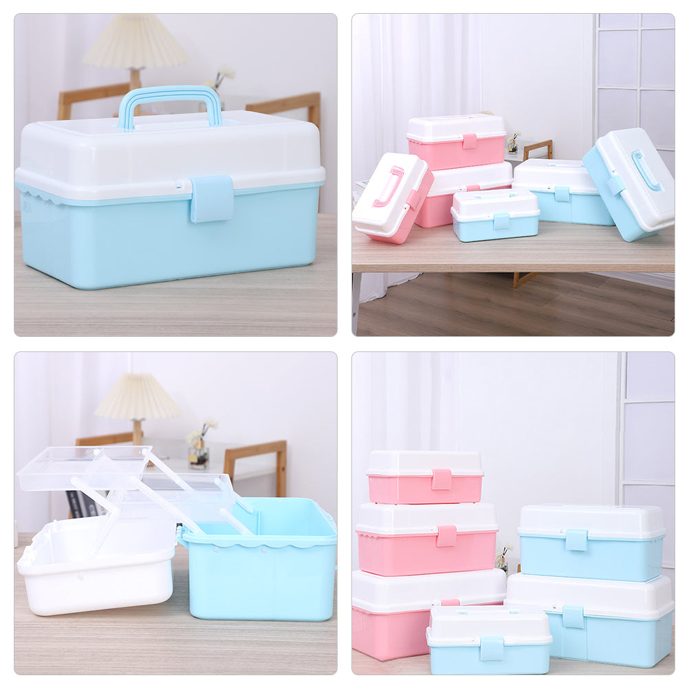 Organizer Boxes Art Tools Storage Container Blue Child – Practical Home Organization for Simple Storage and Daily Tasks