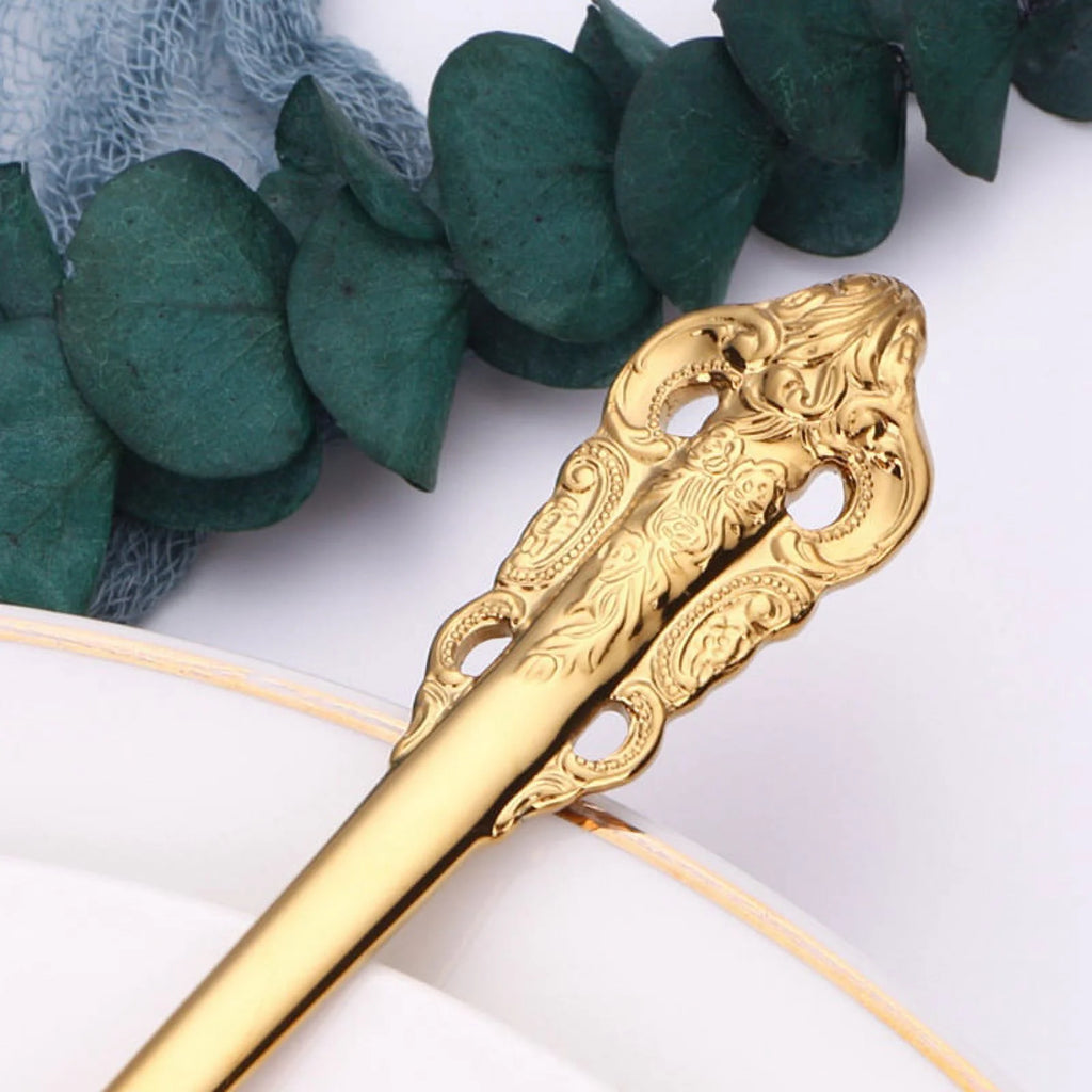 304 Stainless Steel Soup Ladle Cooking Tool Kitchen Gold Plated Spoon – Durable Stainless Steel Construction for Simple Storage and Daily Tasks