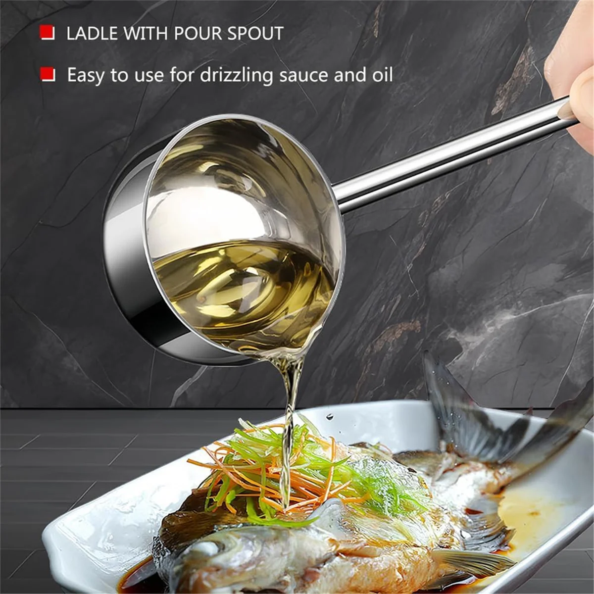 Small Soup Ladle Stainless Steel Metal Deep Spoon with Pour Spout 2 Oz Long Handle Gravy Ladles Heat- 10.5 Inch – Convenient Carry Handles for Simple Storage and Daily Tasks