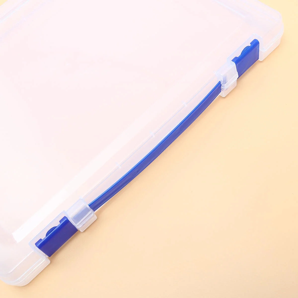 Transparent Storage Box Clear Plastic Document Paper Filling File Case Portable Ducoment Storage Holder with Blue Buckle – Multiroom Organization Format for Simple Storage and Daily Tasks