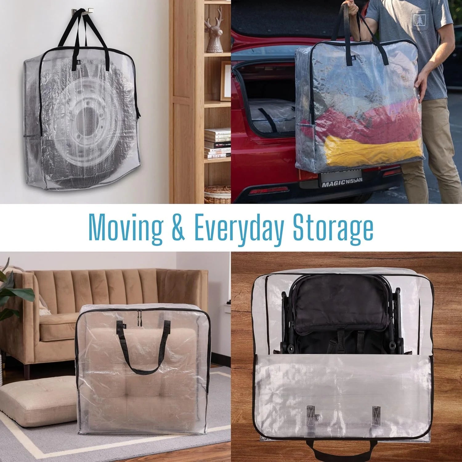 4 Pack Wreath Storage Bag Summer Christmas Decoration Garland Container 30 Inch Clear Door Wreath Organizers Moving Boxes Packing Supplies for College – Clear-View Organization for Simple Storage and Daily Tasks